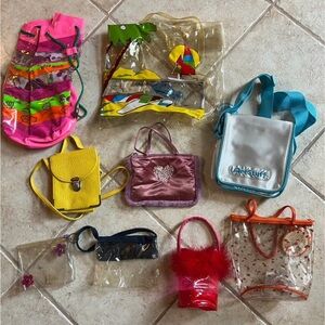 little girls vintage 90s purses, beach bags and small clear bags (9)new/like new
